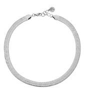 Herringbone necklace L, rhodium