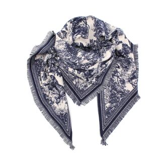 Toile De Jouy scarf, navy