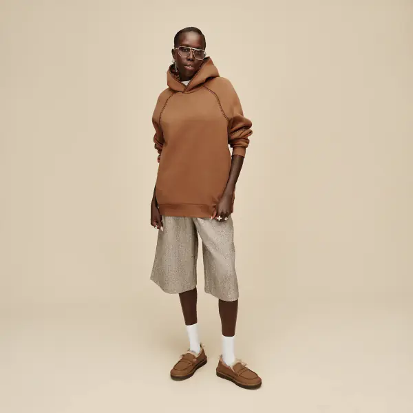 Ellis nubuck loafer, dark chestnut