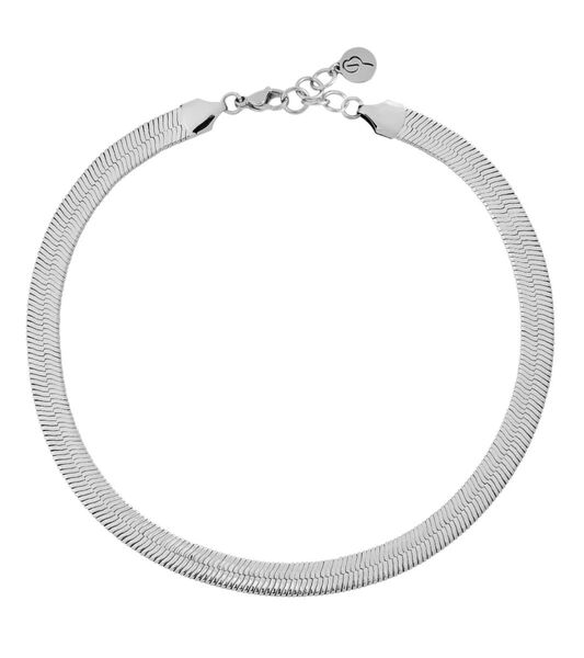 Herringbone necklace L, rhodium