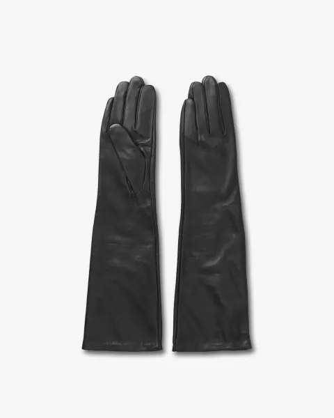 Leather gloves, black