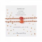 Gemstone card You&Me carnelian gold bracelet