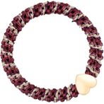 Fat hair tie with heart, bordeaux stripe