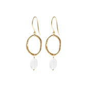 Graceful moonstone gold earrings