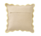 Cushion scalloped 45x45, beige/yellow