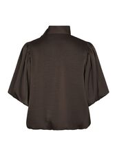 Parisa heavy sateen blouse, dark brown
