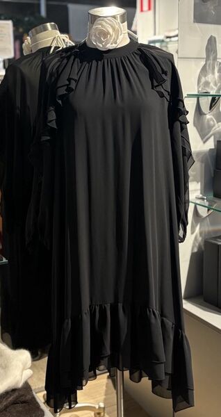 Dress with ruffles, black