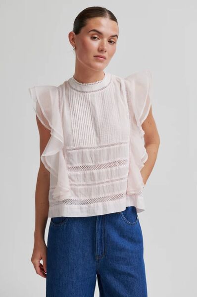 Kristel Frill Top, Crystal Pink