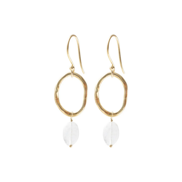 Graceful moonstone gold earrings