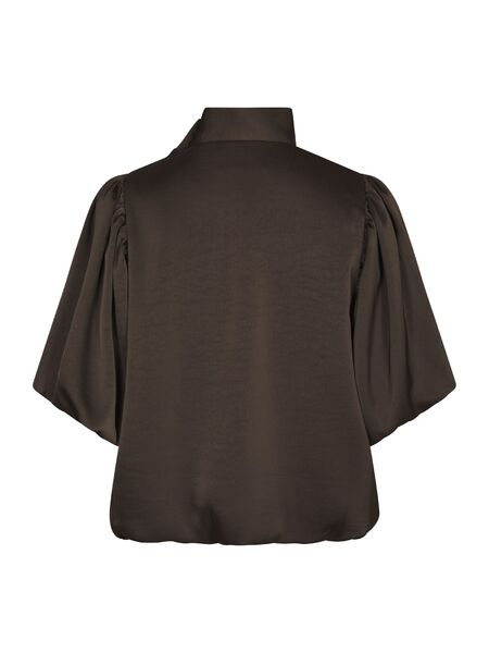 Parisa heavy sateen blouse, dark brown