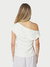 Mabelle drapy top, white