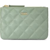 Leather quilted pouch small, milieu green