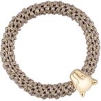 Fat hair tie with panther,  dark sand glitter stripe