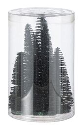 Box of 4 Christmas glitter tree, dark green