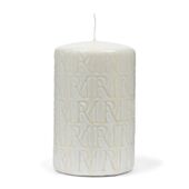 RM monogram pillar candle 9,5x15, white
