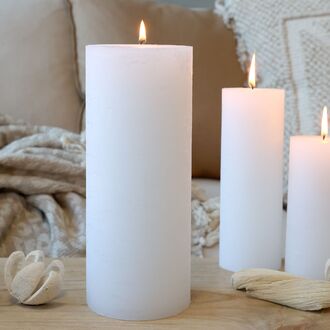 Macon pillar candle 25x10, white