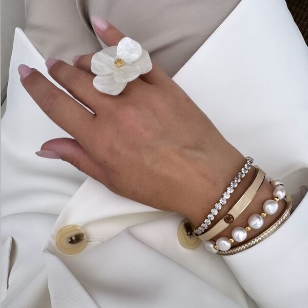 Palermo bangle, nude gold
