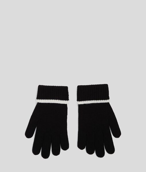 K/Signature knit gloves, black/white