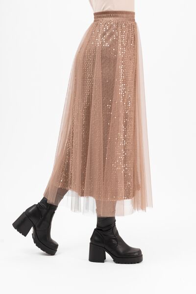 Cherie tulle skirt, toffee brown