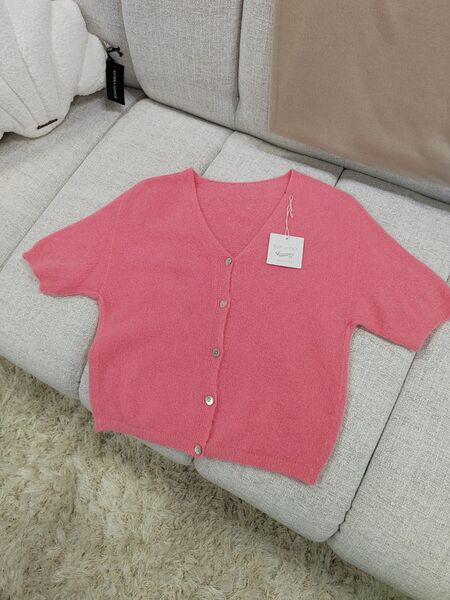 Neuletakki, tumma pinkki