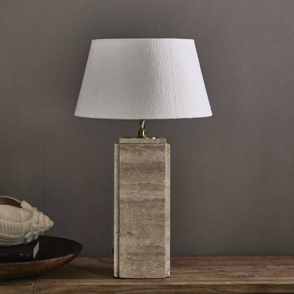 Linen taper lampshade white 38x21