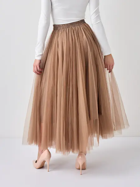 Aria tulle skirt, taupe