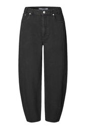 Loana denim barrel jeans, black