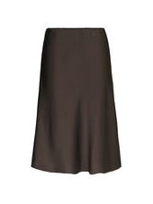 Mindie heavy sateen skirt, dark brown