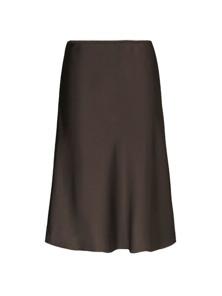 Mindie heavy sateen skirt, dark brown