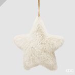 Furry star ornament, white