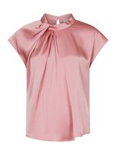 Fleur drapy satin blouse, light pink