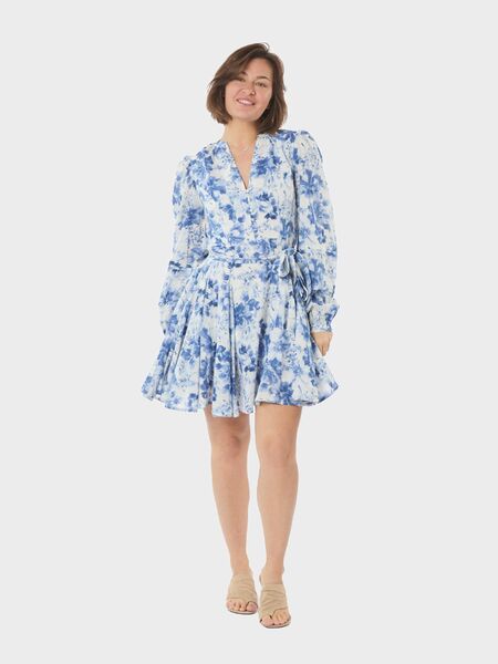 Marise print dress, light blue
