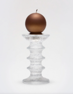 Velvet festivo candle 6cm, seepia