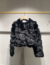 Paula faux fur jacket, noir