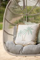 Cushion palm tree, white/turquoise
