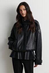 Aluka leather jacket, black