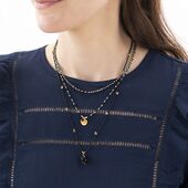 Cherish black onyx gold necklace