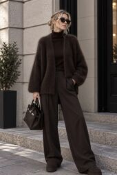 Short mohair cardigan, dark maroon