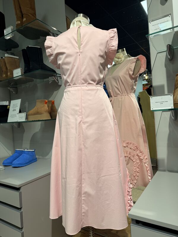 Short Sleeve Ruffle Dress, Pink