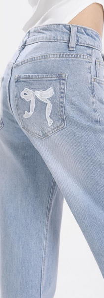 Bow jeans, light blue