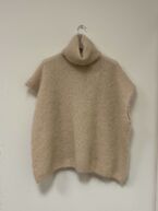 Turtleneck mohair vest, light beige