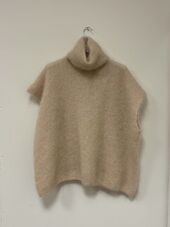 Turtleneck mohair vest, light beige