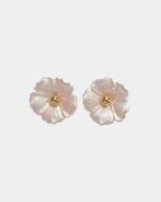 Iris flower earrings, pearl white