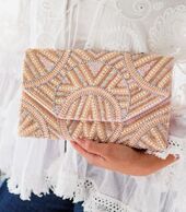 Käsilaukku, pinkki/beige