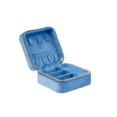 Velvet jewellery box mini, ibiza blue