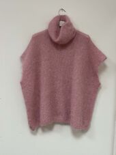 Turtleneck mohair vest, baby pink