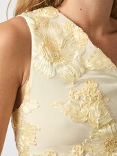 Florini big flower mesh top, light yellow