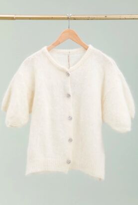Kid Mohair Vest, Ecru