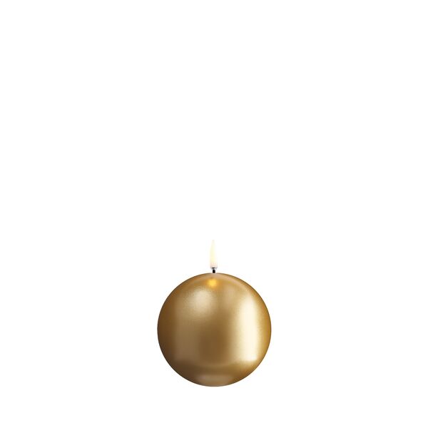 Led round candle 10cm, gold