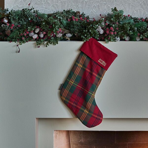 Classic tartan christmas stocking